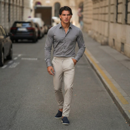 TrustFit Camisa AntiArrugas Gris